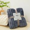 Wide Ribbed Flannel Fleece Blanket 300Gsm Ultra Soft Plush Throw Blanket Microfiber Cozy Warm Blanket For Couch Bed Sofa Travel