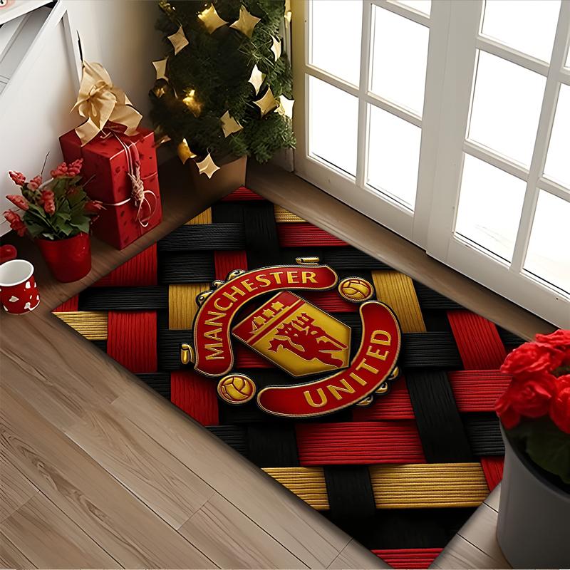 1pc Digital Printed Chair Rug for Home Office Use, Manchester United Manchester City Carpet Appropriate for All Seasons, Soft Area Carpet