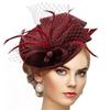 Vintage Exquisite Feathers Fascinator Hat Bowknot Elegant Tea Party Mesh Hair Band Sweet Hair Hoop Bride Headdress Dance Show
