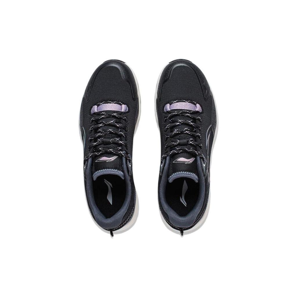 Li Ning Cushioning Slip Resistant Abrasion Resistant Low top Running Shoes Women's Black ARNT012-2