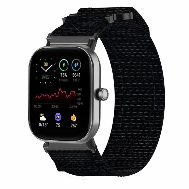 Verstellbare Nylon-Canvas-Uhrenarmbänder, Sportliches Armband für 18mm 20mm Smartwatches