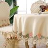 Europäischen Stil Wohnzimmer Dekor Tischdecke Anti-Slip Stuhl Abdeckung Gestickte Spitze Stuhl Kissen Rechteckige Tischdecke Hochzeit