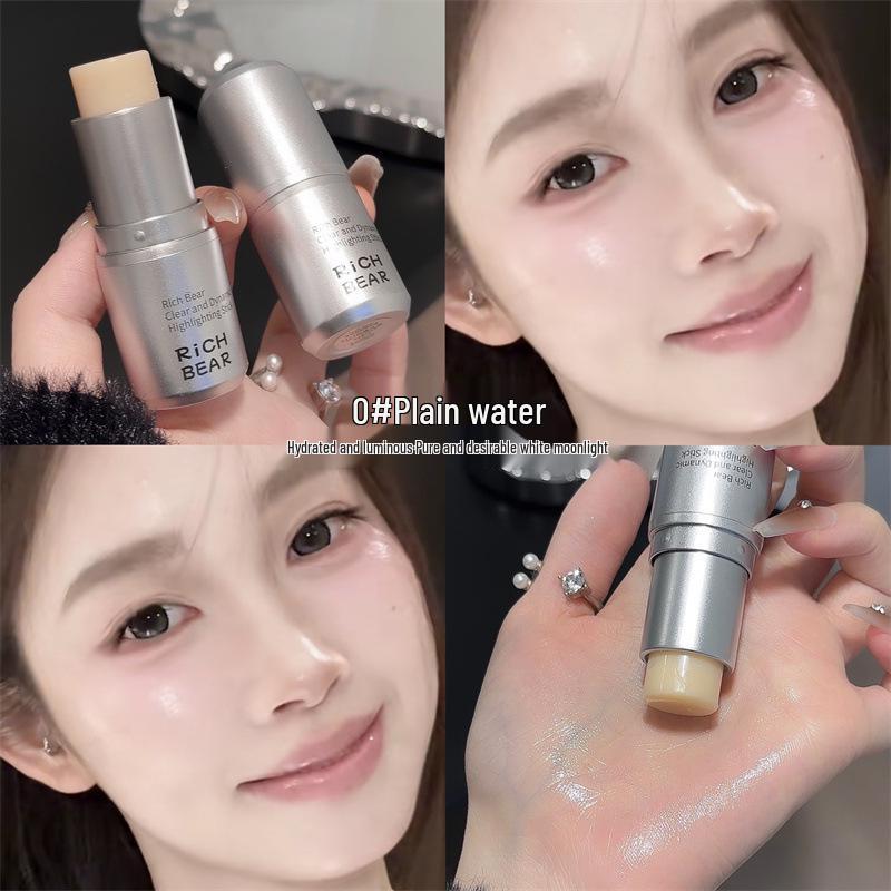 RICH BEAR Dewy Skin Highlighter Stick: Women's Fine Shimmer Contour and Blush Makeup.