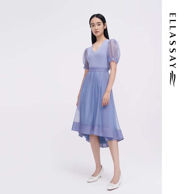 ELLASSAY Women's Elegant V-Neck Puff Sleeve Knit Top