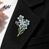 Forget Me Not Flower Brooch Brooch, Alloy Blue Floral Lapel Pin, Memorial Enamel Fashionable Coat Embellishment Pin for Coat, Dress, Hats, Bags,