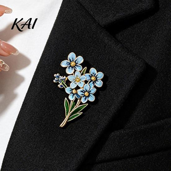 Forget Me Not Flower Brooch Brooch, Alloy Blue Floral Lapel Pin, Memorial Enamel Fashionable Coat Embellishment Pin for Coat, Dress, Hats, Bags,