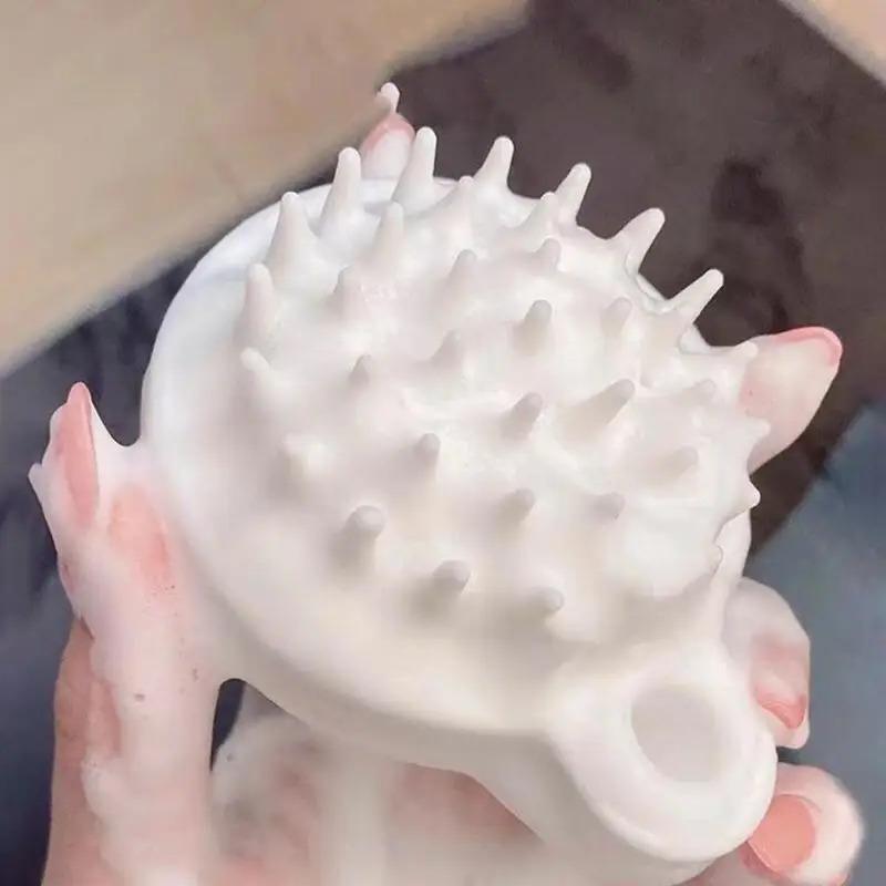 Dandruff Removing Scalp Massager - White Durable, Flexible Versatile, Shampoo Cleaning Brush