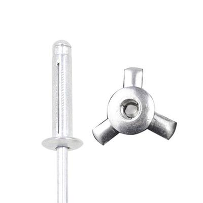 50 Stück Neu 3,2 mm 4,0 mm 4,8 mm Falten Blindniet Dreifachfalz Silber Aluminiumlegierung Niete Rundkopf Dreigriff-Nieten