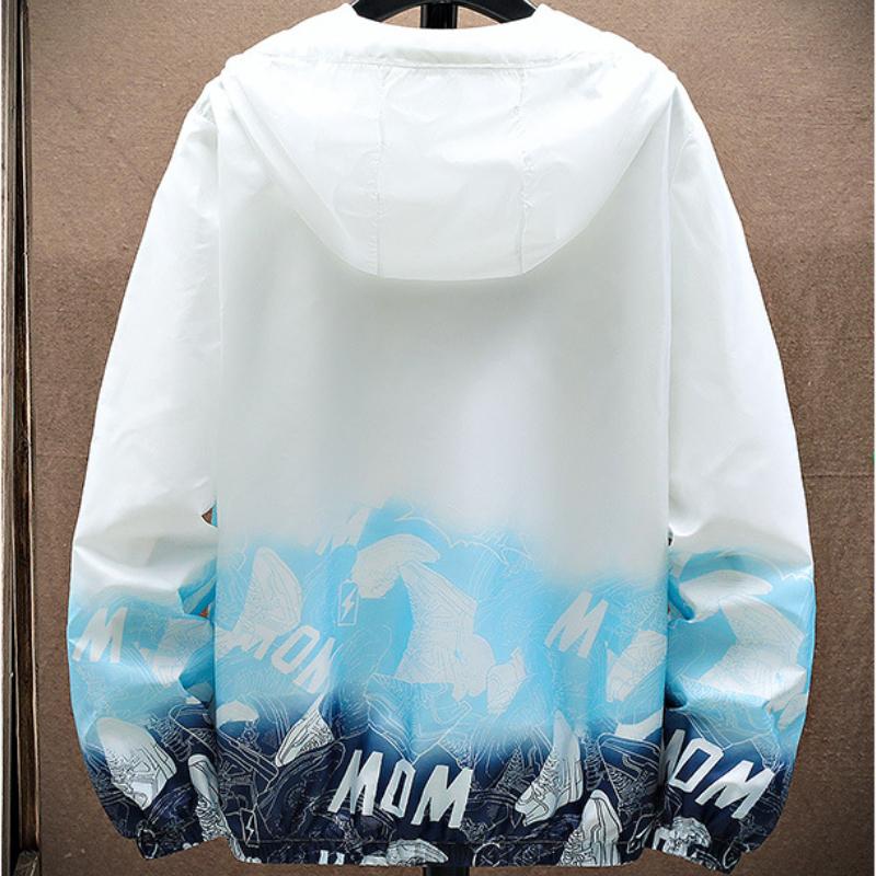 Men's Ultra-light Trendy UV Protection Quick Drying Windbreaker Anti-wrinkle  Jacket Gradient Print Clothing