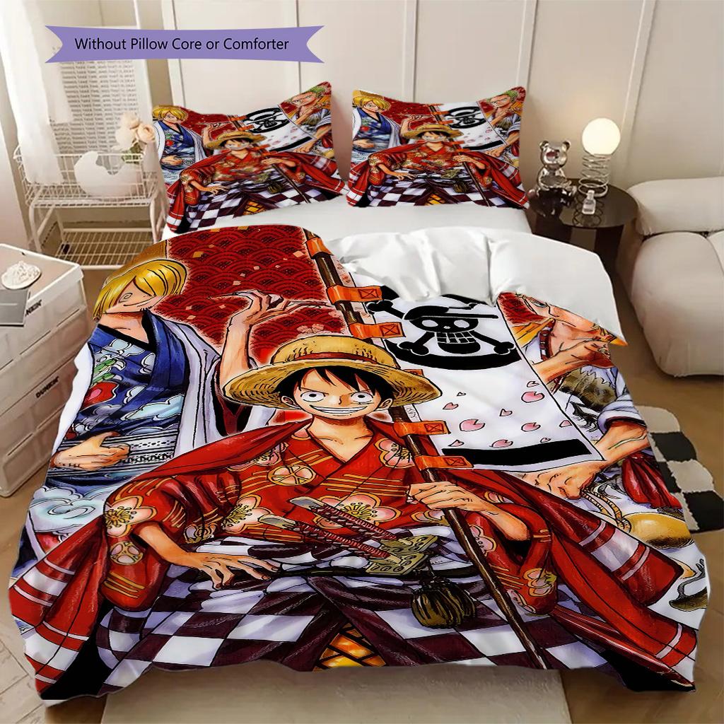 One Piece Anime Soft and Comfortable Duvet Cover, Children's Bedding Set Gift, Extra Large Size, Various Sizes Available LXR139