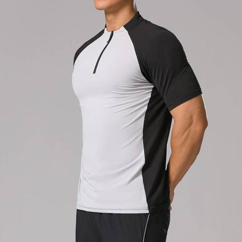 

Чоловіча толстовка Ice Silk Еластичні, дихаючі колготки, сорочки, топи, високоякісні спортивні футболки з короткими рукавами XXXL чорний колір сірий