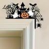 Indoor Halloween Party Supplies Door Topper with Castle Ghost Pumpkin Spider and Bat Silhouette 2D Flat Three Dimensional Hanging Acrylic Corner