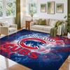 Chicago Cubs Design Crystal Velvet Rug Soft Decorative Mat for Bedroom Entrance