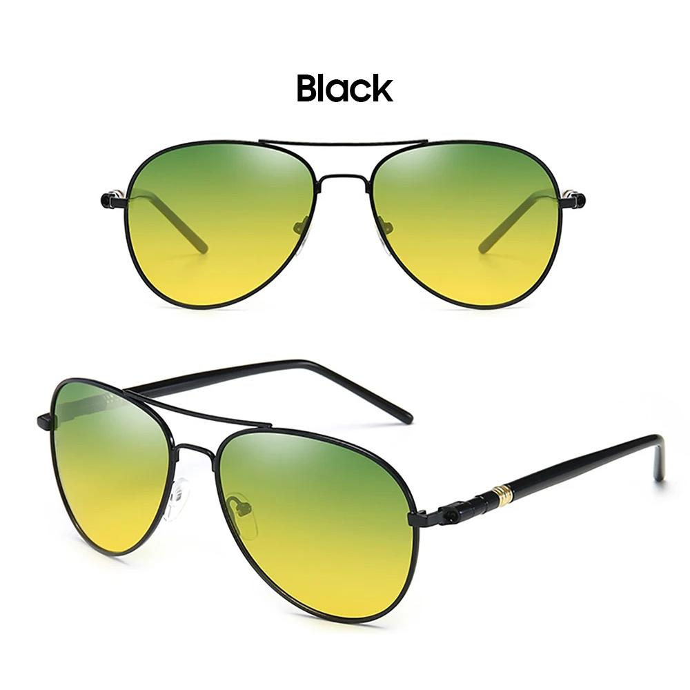 Herren Tag- und Nachtsichtbrille Edelstahl Aviation UV400 Polarisierte gelbe Linse Damen Autofahrer-Sonnenbrille Klassische Schutzbrille