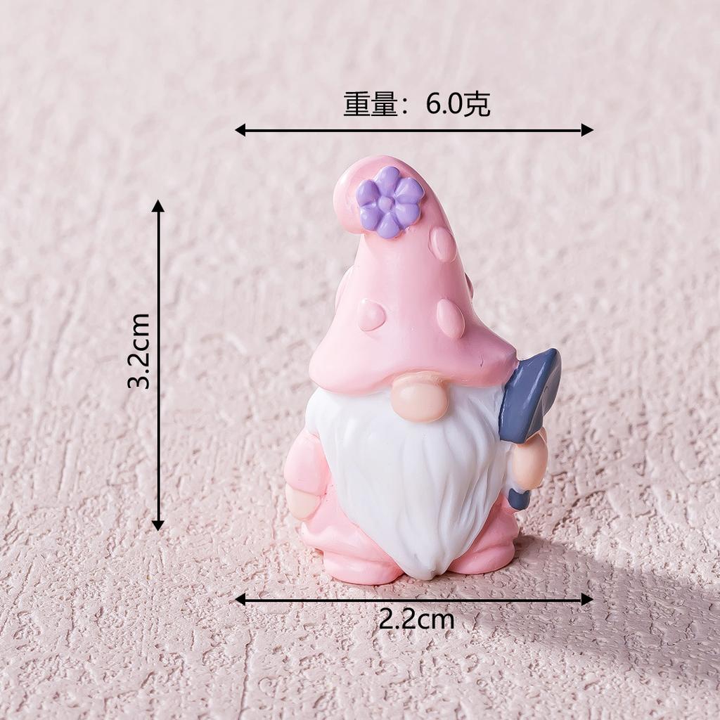 Creative Simulated Dwarf Figurine for Miniature Garden Terrarium Decor, Gnome Statue