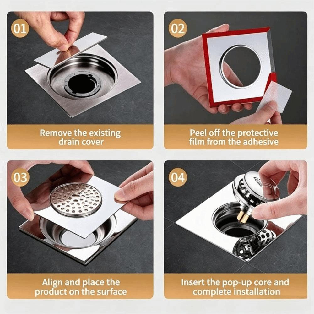 Stainless Steel Floor Drain Cover Foot Press Floor Drain Stopper Shower Room Use