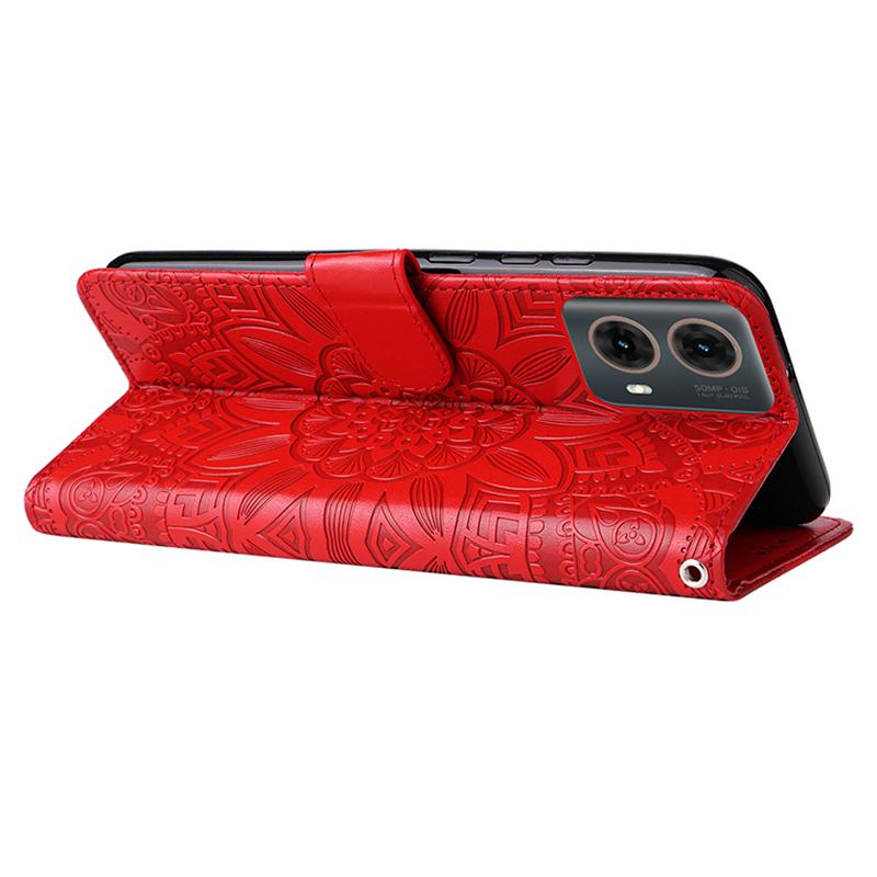 For Motorola Moto G85 5G/S50 Neo 5G Case Sunflower Imprint Leather Wallet Phone Cover