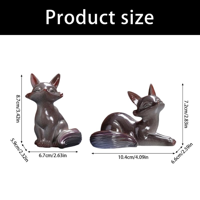 Hitzebeständige Farbwechselnde Keramikfüchse Tee Haustier Handgefertigte Figur Für Haus Büro Dekoration