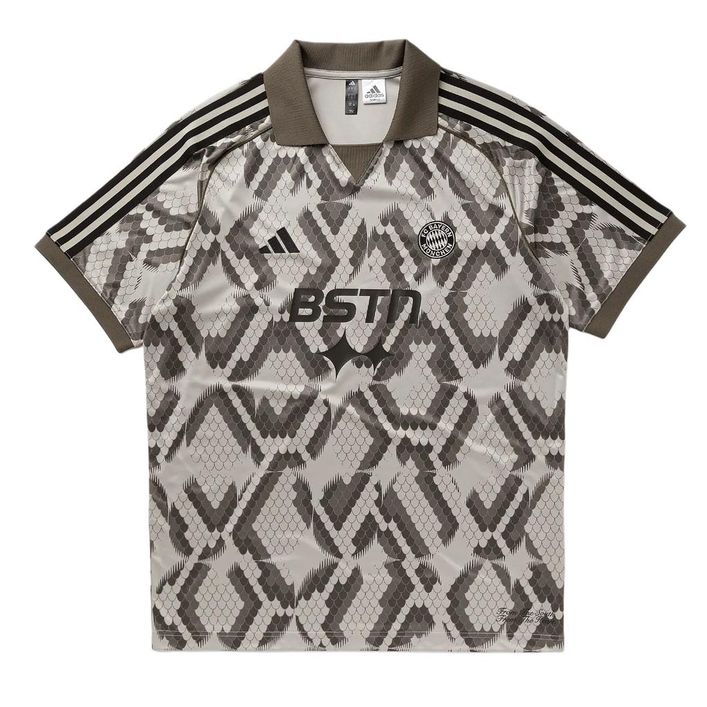 Adidas FC Bayern Comfortable V-Neck Pullover Short Sleeve Breathable T-Shirt Unisex T-Shirts Gray JF0573