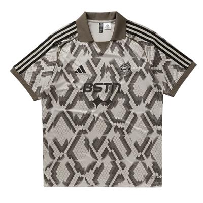 adidas FC Bayern Comfortable V-Neck Pullover Short Sleeve Breathable T-Shirt Unisex T-Shirts Gray JF0573