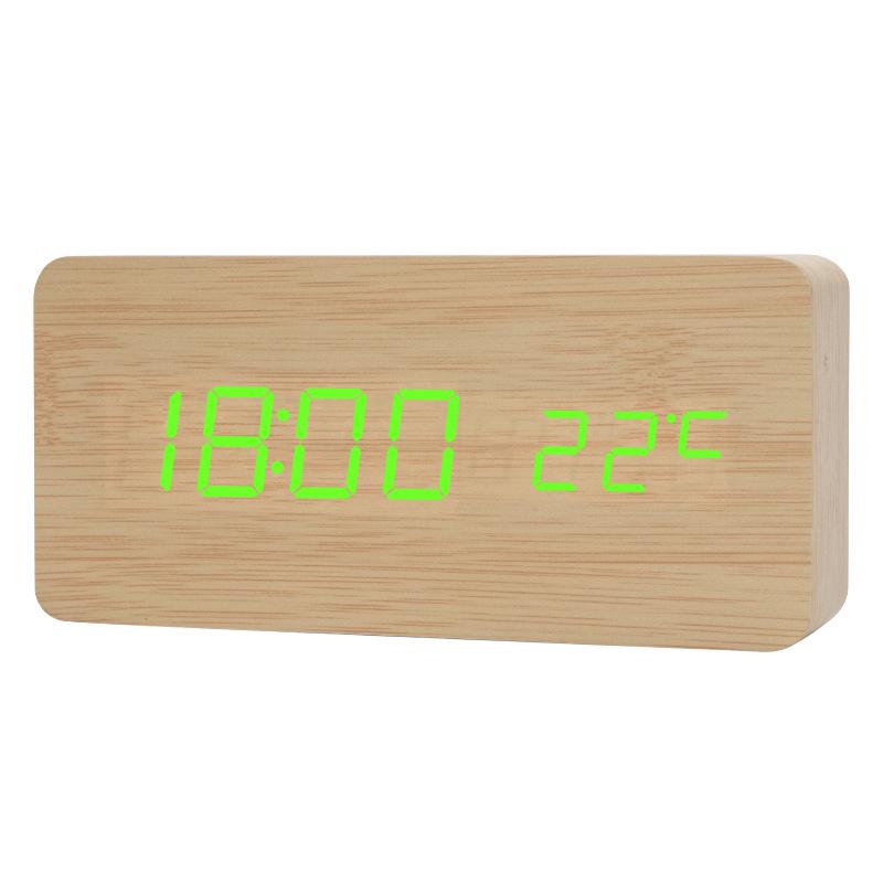 Silent LED Retro Wooden Alarm Clock - Creative and Luminous for Bedroom or Living Room