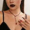 Blood Drops Stainless Steel Necklaces Neck Jewelry Simulation Necklace Women Aesthetic Metal Woman Trend 2024 Tassel Women's the