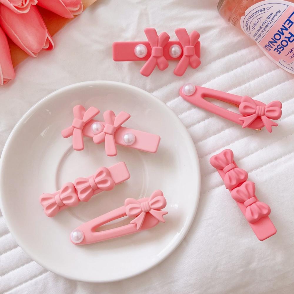 

Sweet Child Headwear Pearl Hairpin Korean Style Hair Clip Female Hair Accessories Bow Hairpin