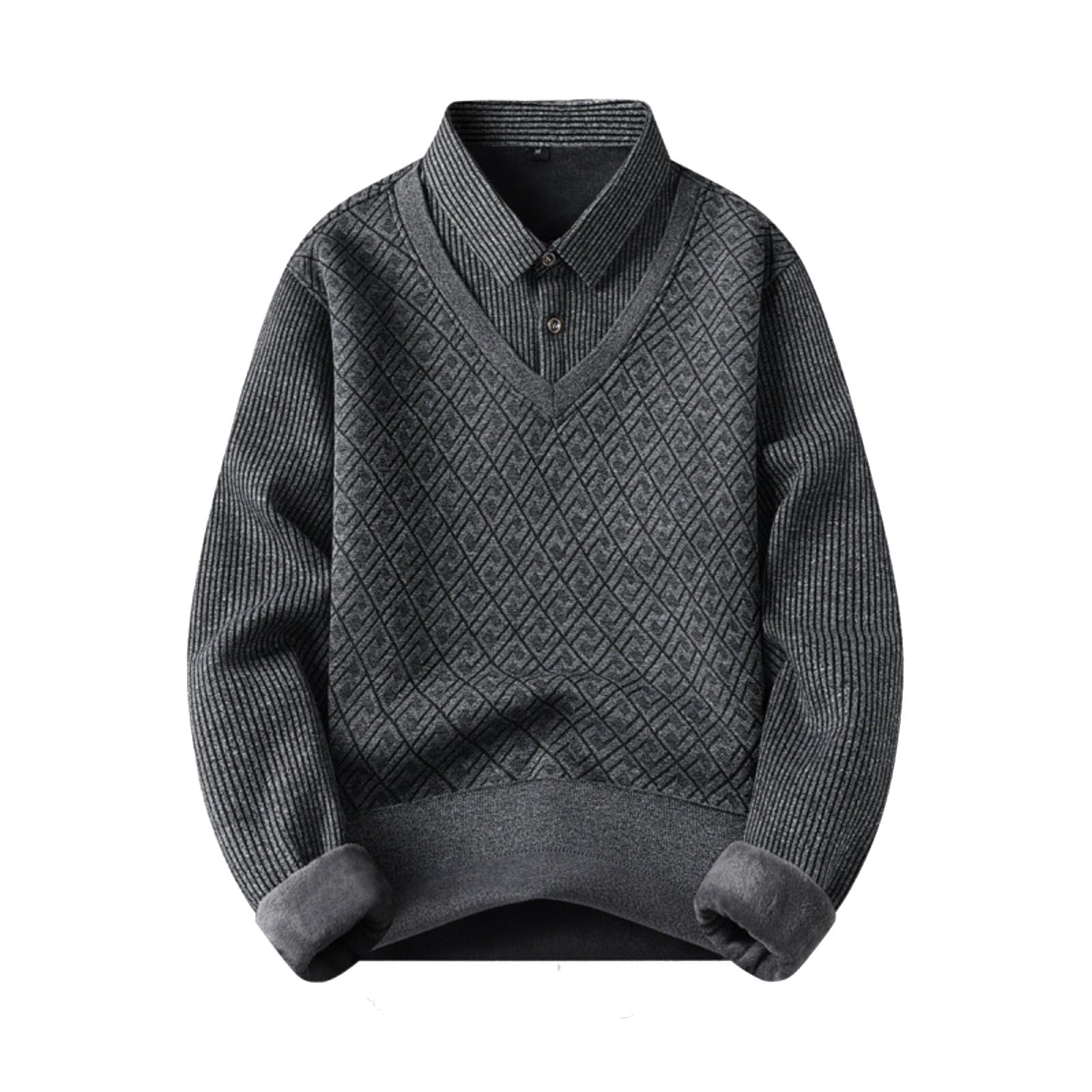 

Мужское повседневное худи из двух частей в стиле колор-блок и пэчворк, мужское свободное худи-рубашка с лацканами и V-образным вырезом M