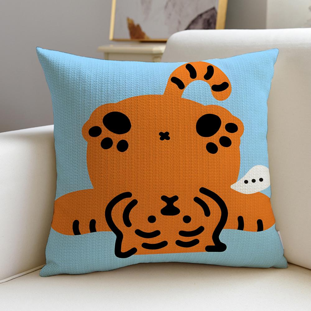 Cool MMUZIK TIGERS Cushion Cover Breathable and Skinfriendly Linen Pillowcase Square Removable and Washable Cushion