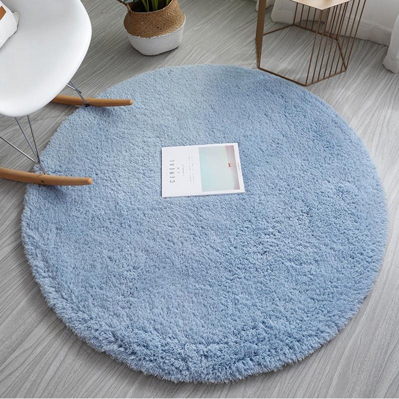 Plush Round Rug Rug Living Room Modern Kid Bedroom FloorPlay Area Mat Bedside Carpet Non Slip Floor Mat Home Decor Alfombra
