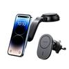 Ugreen Dual-Fit MagSafe Wireless Car Charger - Versatile Mounting Solution for Dashboard, Windshield & Vents - Black