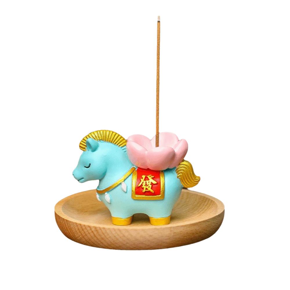 Creative Zodiac Pony Incense Burner Pony Shape Resin Incense Stick Holder Horse Year New Year Ornamental Cense Holder Ornament