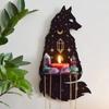 New Wall Hanging Candlestick Wooden Carving Owl Animals Foxes Cat Book Crystal Storage Rack Home Christmas New Year Decor Gifts