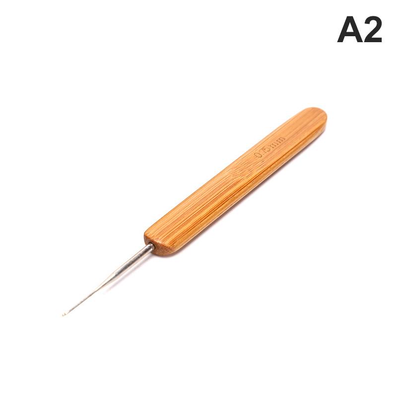 Rofeesional Dreadlock Crochet Bamboo Handle Hook 0.5Mm 0.75Mm 1-Hook 2-Hooks