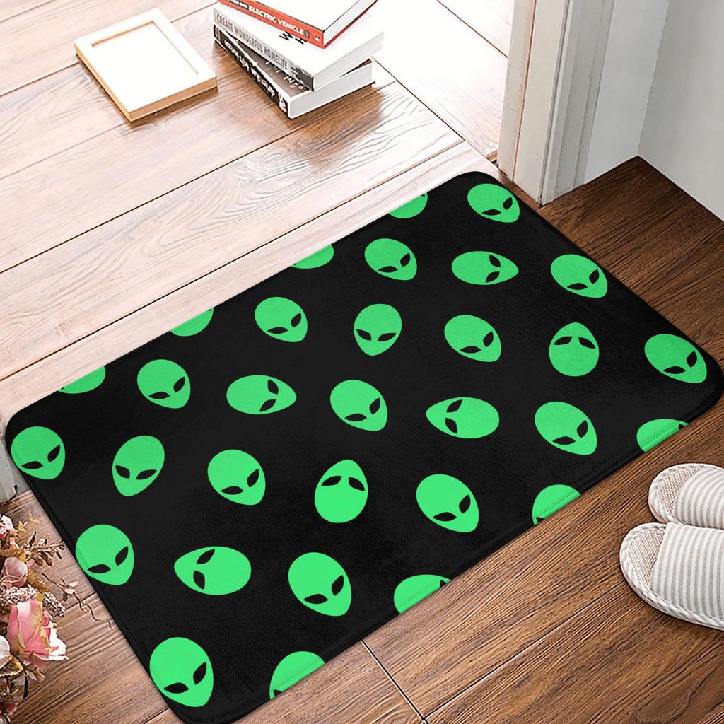Universal vector icons alien heads Front Floor Door Entrance Mats Indoor Bathroom Kitchen Doormat Bedroom Carpet Rug