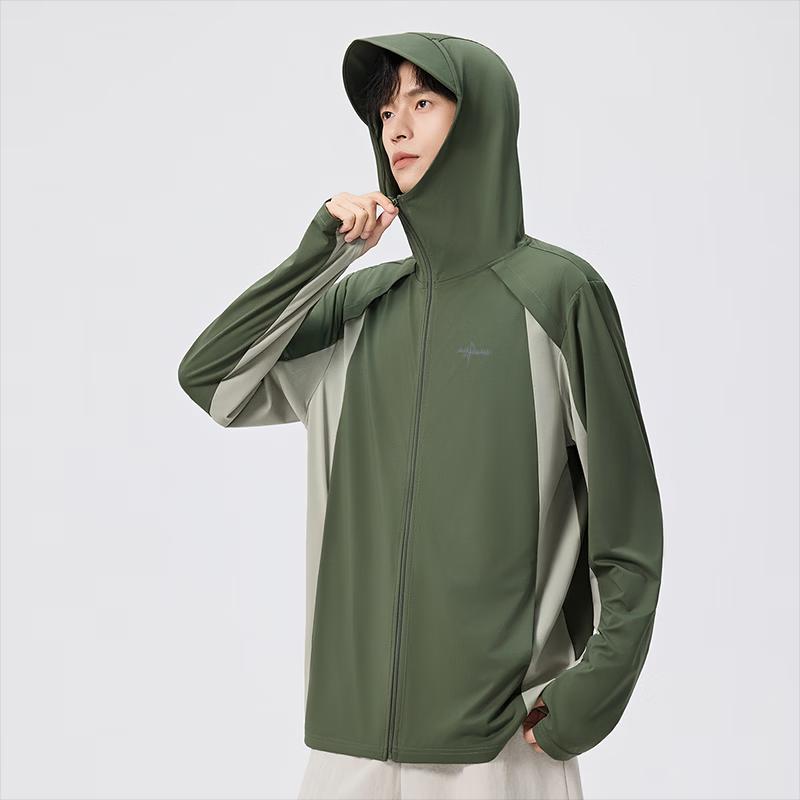 Mark Fairwhale Men's Color Block Hooded UV Protection Sun Jacket