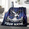 1pc Crystal Palace F.C Blanket with Custom Name, Gift, for Men and Women, Soft Blanket, Good for Sofa Bed Couch Travel, Lightweight Flannel Blanket