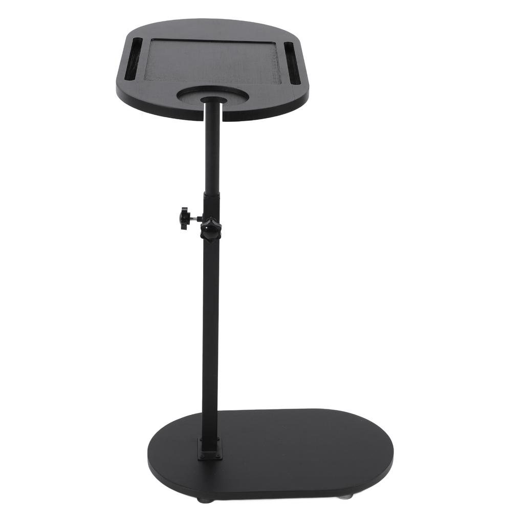 C Shaped Side Table Adjustable Height Versatile 360 Degree Rotation Wooden C Shaped Coffee Table