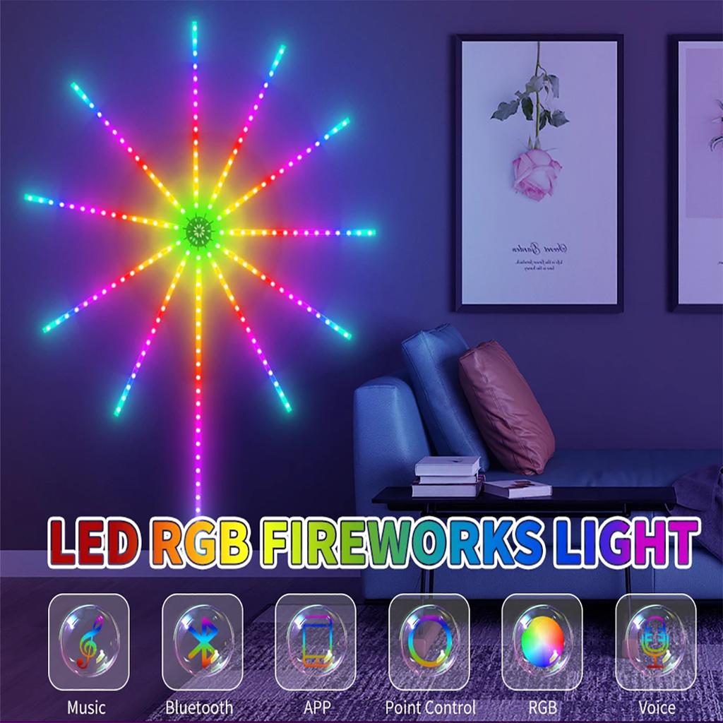 1/2/4 Set RGBIC Smart Feuerwerk LED Streifenlicht USB Betrieben Innen Schlafzimmer Dekorationslichter Für Weihnachten Party Ramadan Feiertagsatmosphäre Lampe