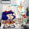 1PC Mafalda Print Flannel Blanket, High quality Comfortable for All Seasons, Home Decor, Warmth and Comfort, Perfect for Christmas Gifts 79