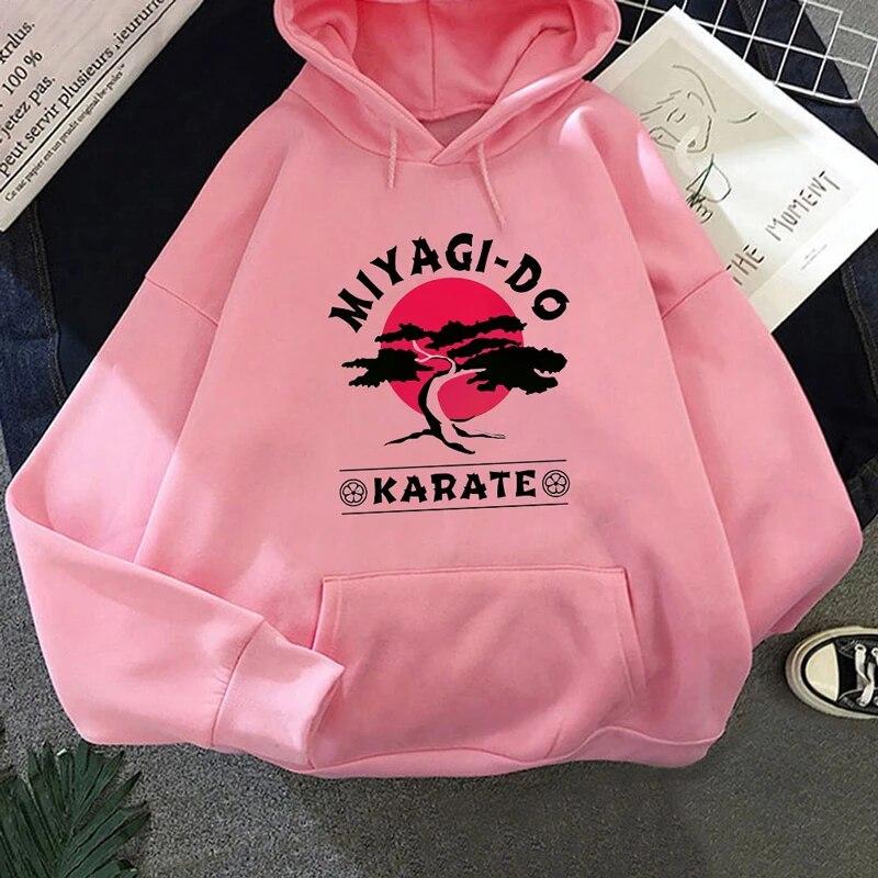 Mikiny s kapucí Cobra Kai Funny Styl Miyagi Osobnost Karate Mikina Harajuku Dívčí Mikina s kapucí Svetr s dlouhým rukávem Hip Hop Sportovní oblečení