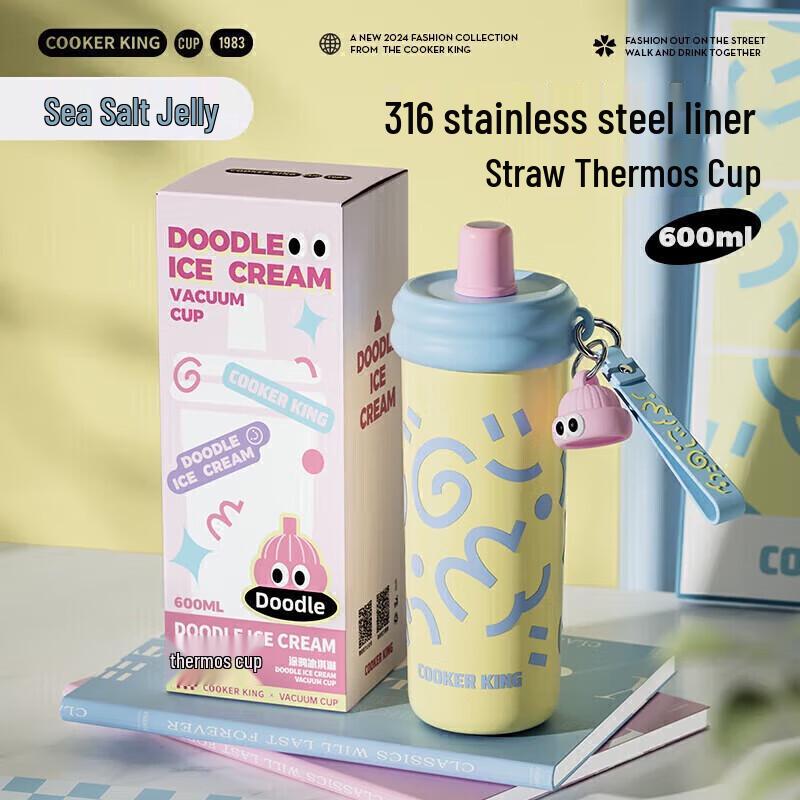 Chu Da Huang 316 Stainless Steel Children s Dual-Drink Insulated Bottle