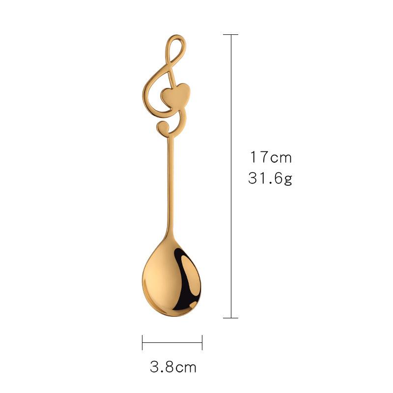 1pc 304 stainless steel note heart-shaped spoon coffee dessert spoon children's large dining spoon