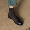 Krazing Po Mikrofaser Flock Winter Runde Zehe Größe 33 Chelsea Boots Größe 43 Reißverschluss Mode Niedrige Absätze Stretch Stiefeletten