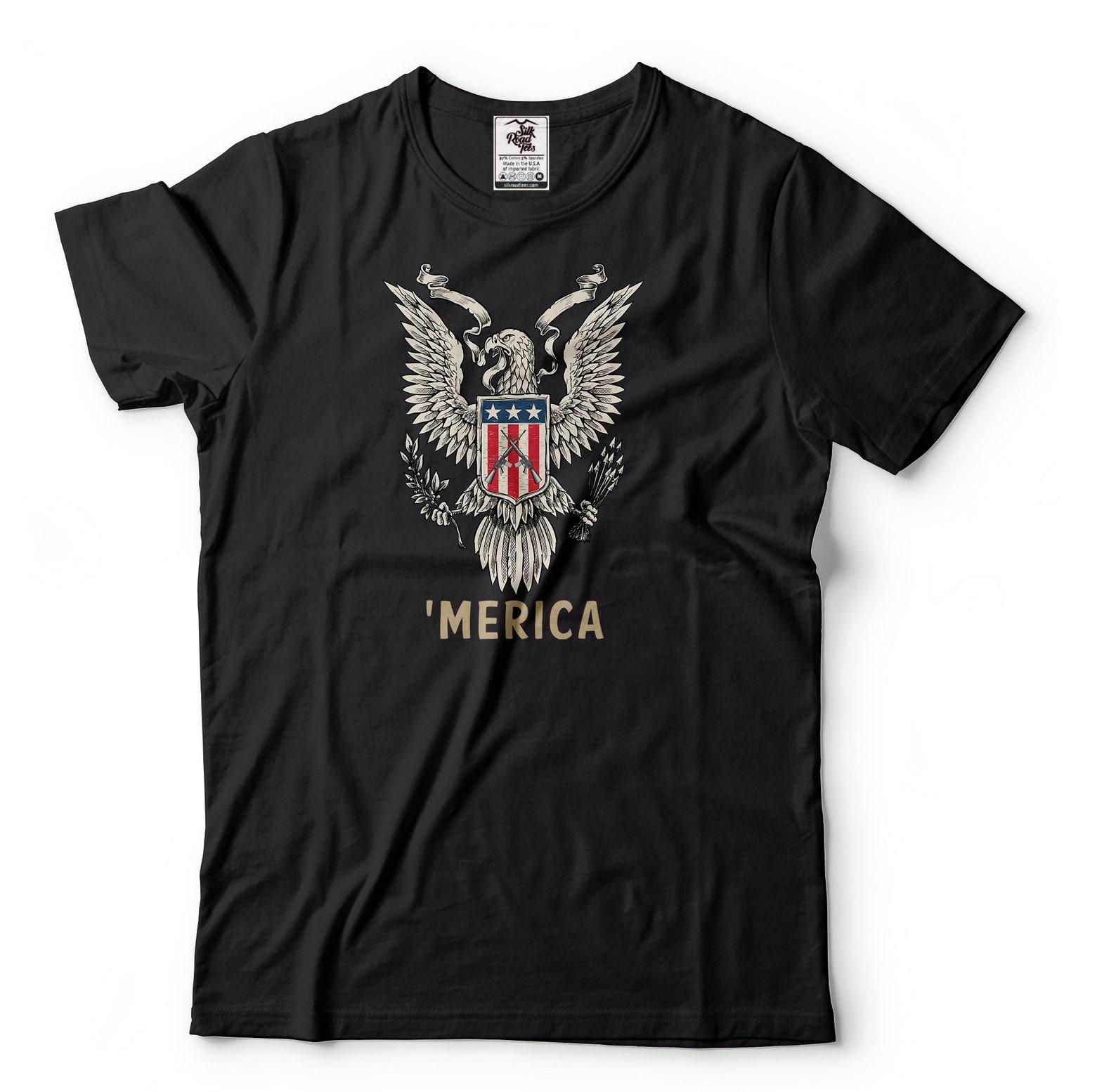 Men s American Eagle Merica Shirt: Patriotic 4th of July Tee 4XL