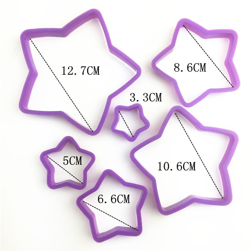 5-in-1 Embossing Mold Set Plastic 3D Heart & Star Cutter Shapes for Baking Biscuit for Cookies Fondant & Chocolate Decor