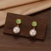 Pearl Birthstone Stainless Steel Stud Earrings - Versatile, High-End, Chic Women's Accessories