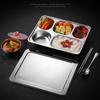 Lijia 304 Stainless Steel 4-Compartment Divided Meal Tray