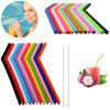 Paille à boire en silicone de haute qualité 200 mm de longueur Micro-ondable Style occidental Couleur unie