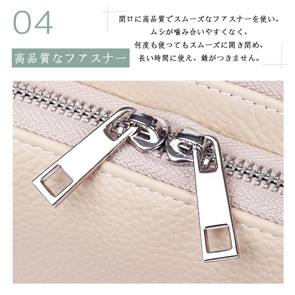 Genuine Leather Shoulder Bag for Wallet Smartphone Large Commuting [MFFOR] Women, 2-way, Pochette, Shoulder, Crossbody, Handheld, Lightweight,